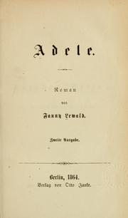 Cover of: Adele by Fanny Lewald