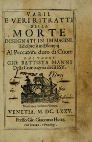 Cover of: Varii, e veri ritratti della morte by Giovanni Battista Manni