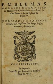 Cover of: Emblemas morales de don Ivan de Horozco y Couarruuias... by Sebastián de Covarrubias Orozco