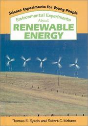 Cover of: Environmental experiments about renewable energy