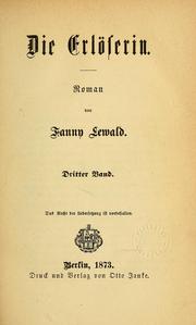 Cover of: Die Erlöserin by Fanny Lewald