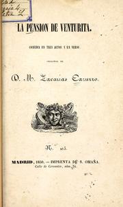 Cover of: La pensión de Venturita: comedia en tres actos y en verso