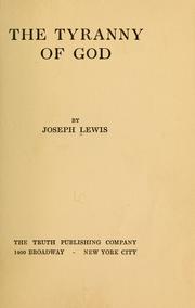 Cover of: The tyranny of God
