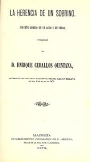 Cover of: La herencia de un sobrino: juguete cómico en un acto y en verso