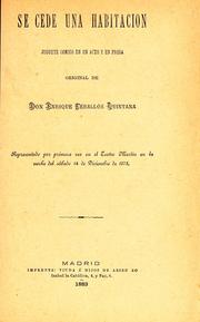 Cover of: Se cede una habitación: juguete cómico en un acto y en prosa