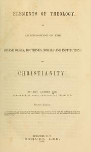 Cover of: Elements of theology