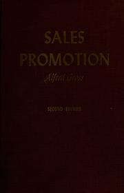 Cover of: Sales promotion by Alfred Gross