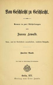 Cover of: Von Geschlecht zu Geschlecht: Roman in zwei Abtheilungen