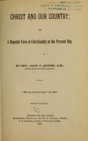 Cover of: Christ and our country