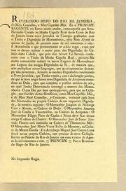 Reverendo Bispo do Rio de Janeiro, do meu Conselho, e meu Capellão Mór. Eu o Principe Regente vos envio muito saudar, como aquelle que amo by Portugal. Sovereign (1777-1816 : Maria I)