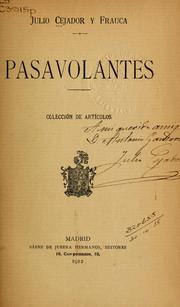 Cover of: Pasavolantes by Julio Cejador y Frauca