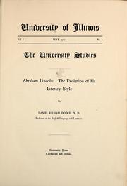 Cover of: Abraham Lincoln: the evolution of his literary style