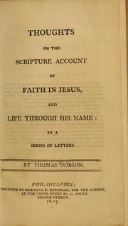 Cover of: Thoughts on the scripture account of faith in Jesus...