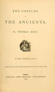 Cover of: The costume of the ancients