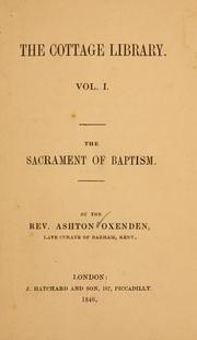 Cover of: The sacrament of baptism