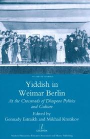 Cover of: Yiddish in Weimar Berlin by G. Ėstraĭkh