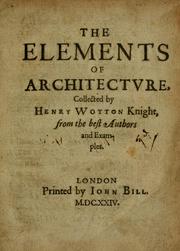 Cover of: The elements of architecture