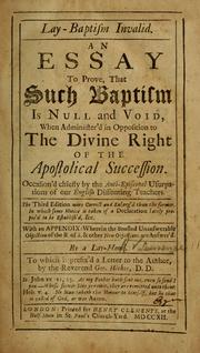 Cover of: Lay baptism invalid by Laurence, R.