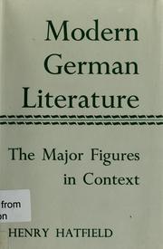 Cover of: Modern German literature: the major figures in context.