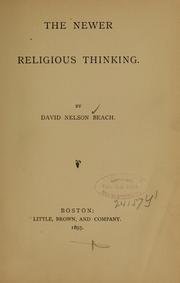 Cover of: The newer religious thinking