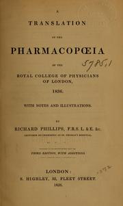 Cover of: A translation of the Pharmacopoeia of the Royal College of Physicians of London, 1836 by Royal College of Physicians of London
