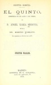 Cover of: El quinto: zarzuela en un acto y en verso