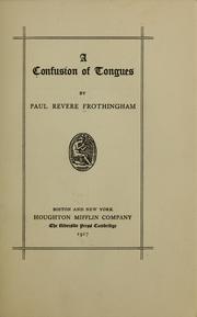 Cover of: A confusion of tongues