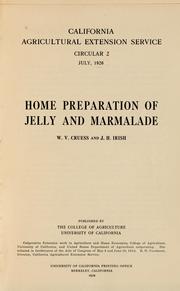 Cover of: Home preparation of jelly and marmalade