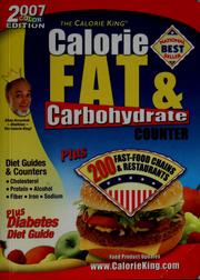 Cover of: Calorie, fat & carbohydrate counter by Allan Borushek