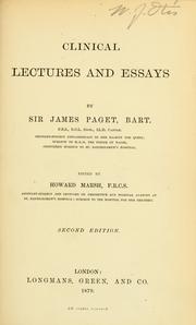 Cover of: Clinical lectures and essays by Sir James Paget