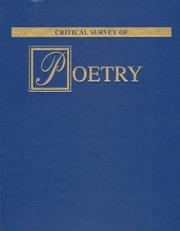 Cover of: Critical survey of poetry