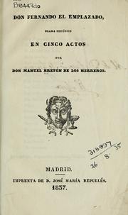 Cover of: Don Fernando el Emplazado: drama histórico en cinco  actos.