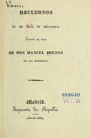 Cover of: Recuerdos de un baile de máscaras: cuento en verso.