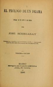 Cover of: El prologo de un drama by José Echegaray