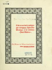 Cover of: Este es un decir antiguo by Adolfo Bonilla y San Martín