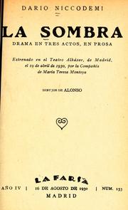 Cover of: La sombra: drama en tres actos, en prosa