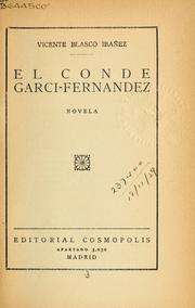 Cover of: El conde Garci-Fernandez: novela.