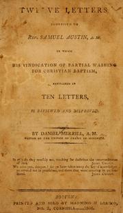Twelve letters addressed to Rev. Samuel Austin, A.M. by Daniel Merrill