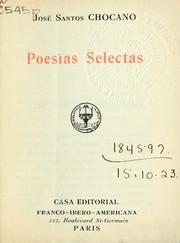 Cover of: Poesías selectas by José Santos Chocano