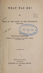 Cover of: What was he? by Denton, William