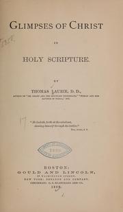 Cover of: Glimpses of Christ in Holy Scripture