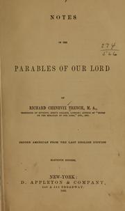 Cover of: Notes on the parables of Our Lord by Richard Chenevix Trench