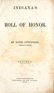 Cover of: Indiana's roll of honor