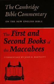 The First and Second Books of the Maccabees by John R. Bartlett