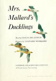 Cover of: Mrs. Mallard's ducklings by Clelia C. Benjamin Delafield