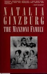 Cover of: The Manzoni family by Natalia Ginzburg