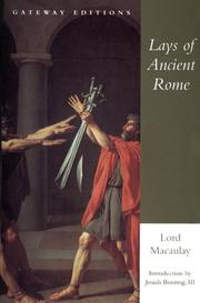 Cover of: Lays of ancient Rome: with fury and the armada