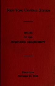 Rules of the operating department, effective October 28, 1956 by New York Central System