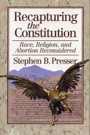 Cover of: Recapturing the Constitution: race, religion, and abortion reconsidered