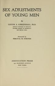 Cover of: Sex adjustments of young men